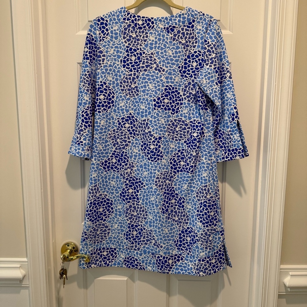 JUDE CONNALLY Blue Floral Mums the Word Mosaic print shift dress size L - Picture 3 of 4